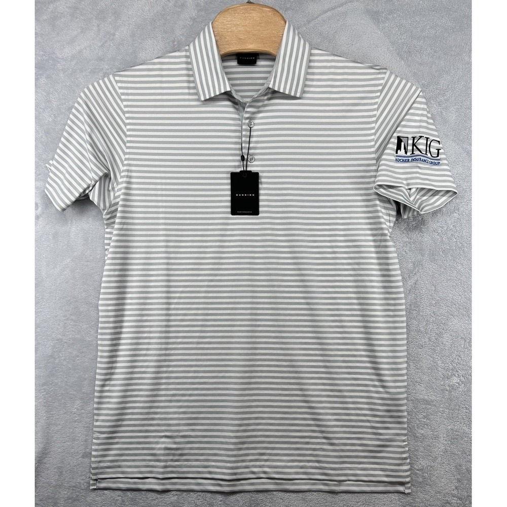 Dunning Tour Issued Golf Polo Shirt David Kocher Korn Ferry Striped‎ Men's M NWT